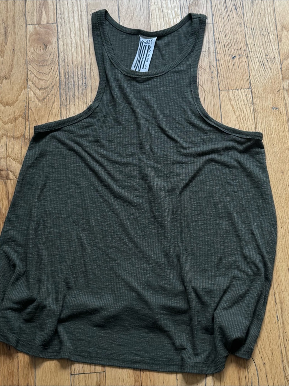 Free People Olive Ribbed Tank
